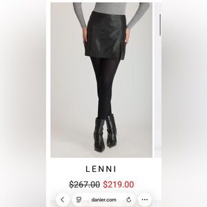 Danier Black Leather Skirt